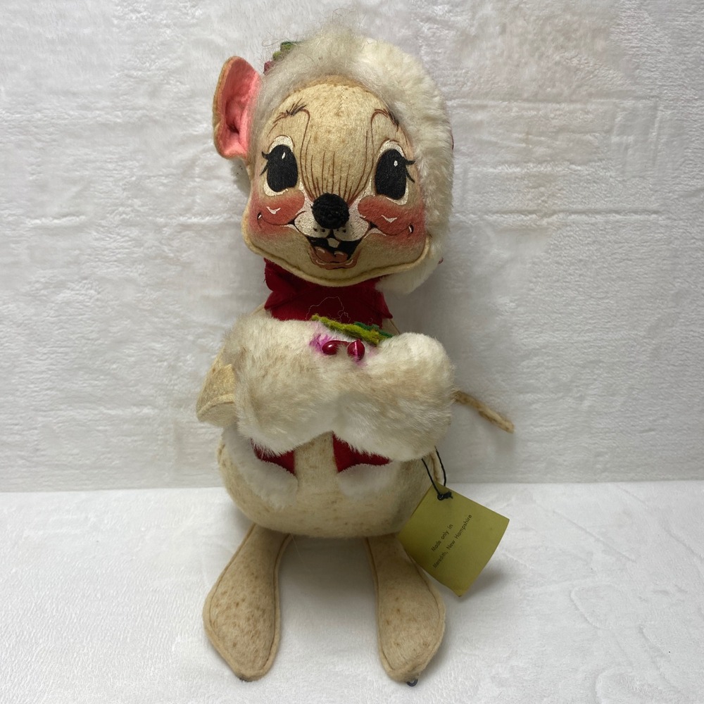 Annalee Handmade Felted Wool Bunny Rabbit Folk Art Christmas *Read AS IS‎